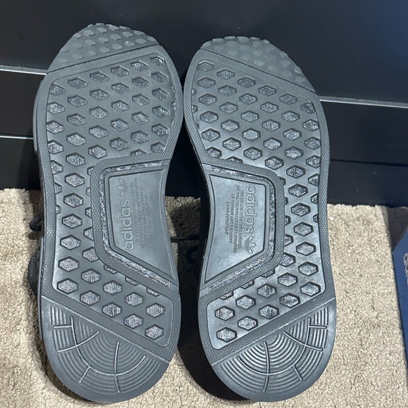 NEW WITH BOX! Adidas NMD R1 Primeblue All Black Womens Shoes size 5.5 - Picture 9 of 14